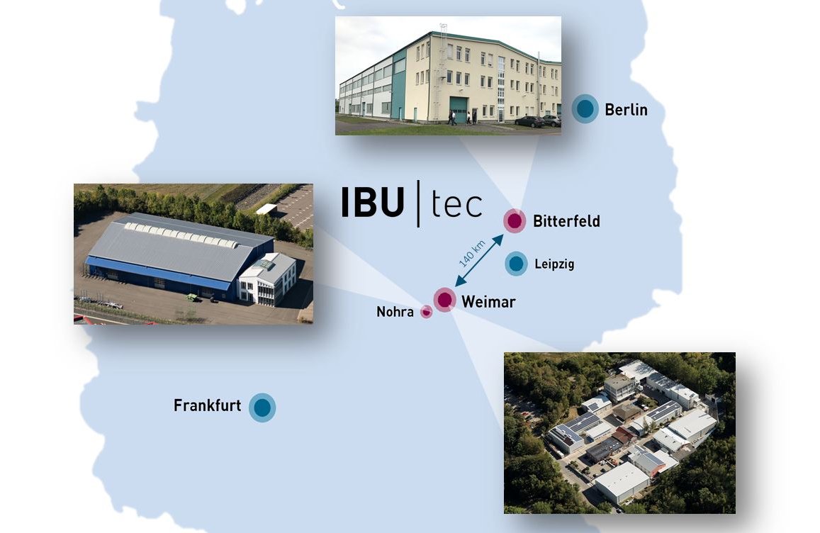 IBU-tec Standorte in Deutschland: Weimar, Bitterfeld und Nohra